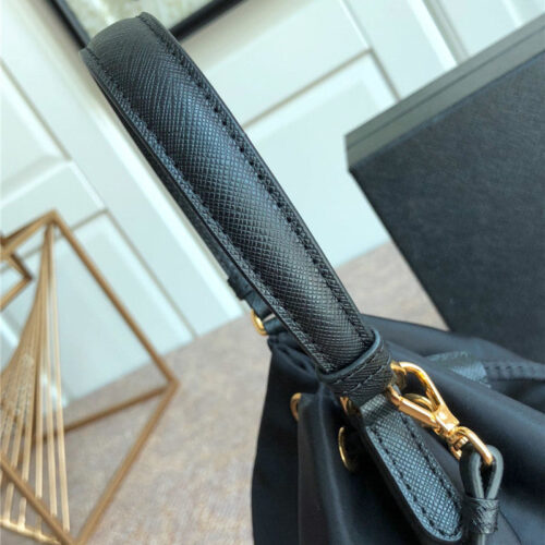 High Quality Luxury Prada Classic Nylon Drawstring Womens Bucket Bag product detail