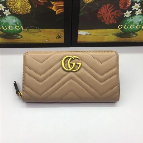 High Quality Luxury Gucci GG Marmont Zip Around Wallet (Varied Colors) – Style 87155