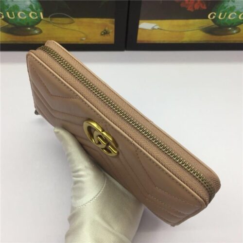 High Quality Luxury Gucci GG Marmont Zip Around Wallet (Varied Colors) – Style 87155 product detail