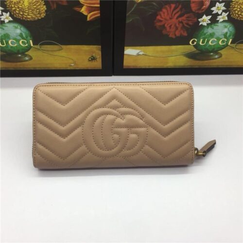 High Quality Luxury Gucci GG Marmont Zip Around Wallet (Varied Colors) – Style 87155 product detail