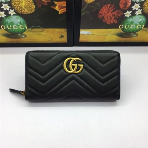 High Quality Luxury Gucci GG Marmont Zip Around Wallet (Varied Colors) – Style 87155 product detail