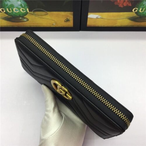 High Quality Luxury Gucci GG Marmont Zip Around Wallet (Varied Colors) – Style 87155 product detail