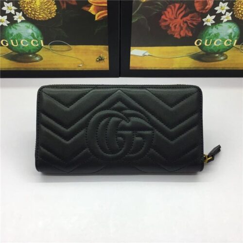 High Quality Luxury Gucci GG Marmont Zip Around Wallet (Varied Colors) – Style 87155 product detail