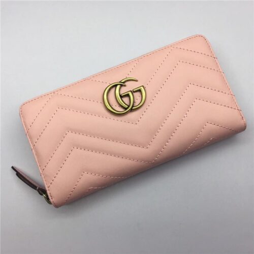 High Quality Luxury Gucci GG Marmont Zip Around Wallet (Varied Colors) – Style 87155 product detail