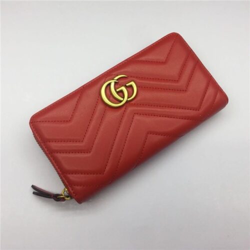 High Quality Luxury Gucci GG Marmont Zip Around Wallet (Varied Colors) – Style 87155 product detail
