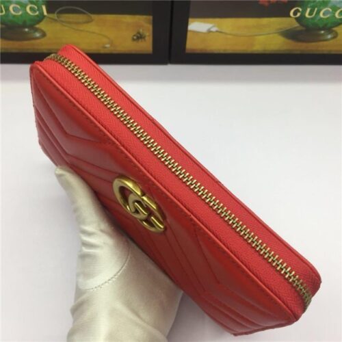 High Quality Luxury Gucci GG Marmont Zip Around Wallet (Varied Colors) – Style 87155 product detail