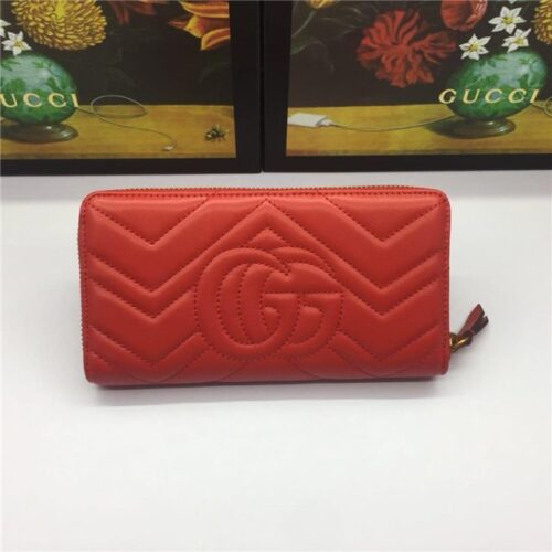 High Quality Luxury Gucci GG Marmont Zip Around Wallet (Varied Colors) – Style 87155 product detail