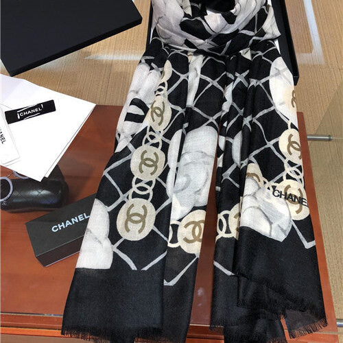 High Quality Luxury Chanel Cashmere Scarf Scarves – Style 25042 product detail
