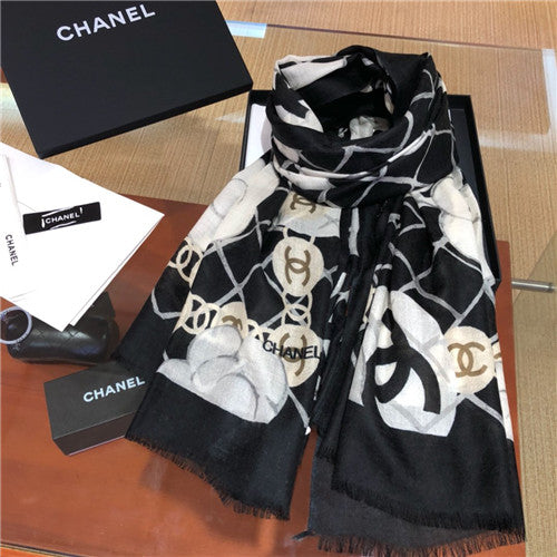 High Quality Luxury Chanel Cashmere Scarf Scarves – Style 25042