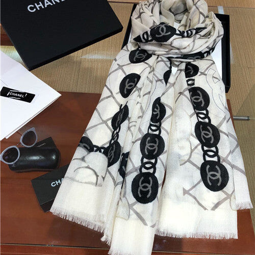 High Quality Luxury Chanel Cashmere Scarf Scarves – Style 25039 alternate view