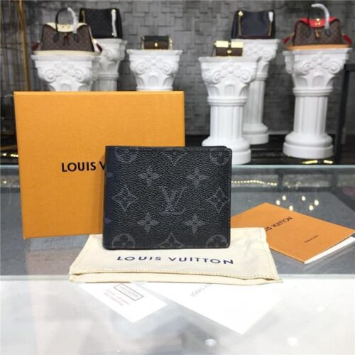 High Quality Luxury Louis Vuitton Slender Id Wallet Monogram Eclipse Canvas