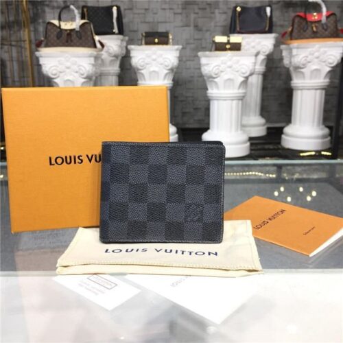 High Quality Luxury Louis Vuitton Slender Id Wallet Damier Graphite Canvas