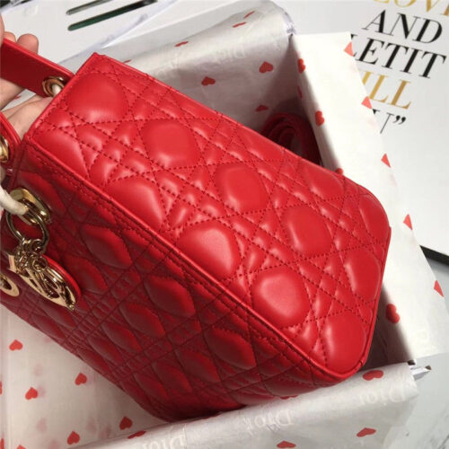 High Quality Luxury Lady Dior Cannage Bag Red product detail