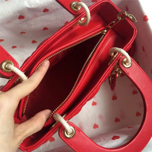 High Quality Luxury Lady Dior Cannage Bag Red product detail