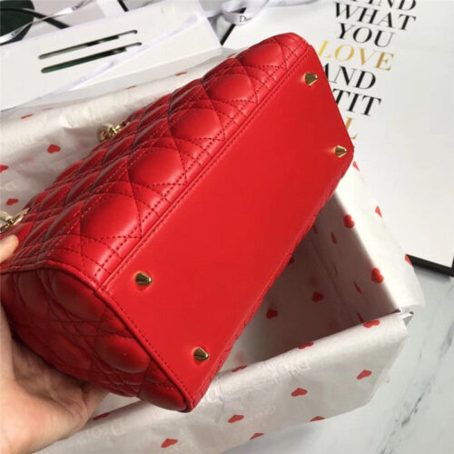 High Quality Luxury Lady Dior Cannage Bag Red product detail