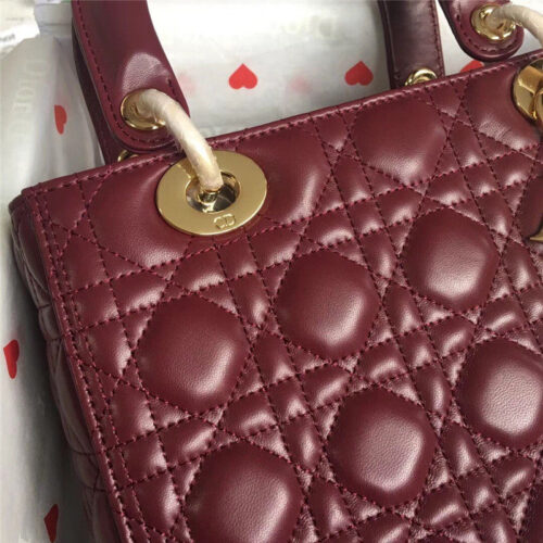 High Quality Luxury Lady Dior Cannage Bag Red Wine product detail