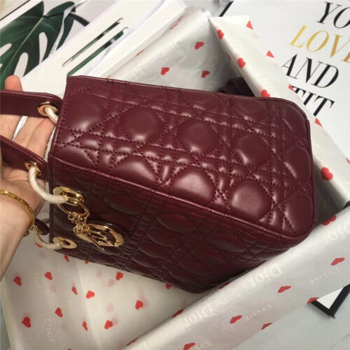 High Quality Luxury Lady Dior Cannage Bag Red Wine product detail