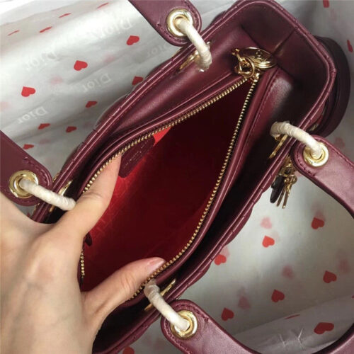 High Quality Luxury Lady Dior Cannage Bag Red Wine product detail