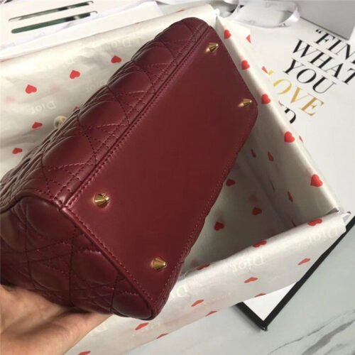 High Quality Luxury Lady Dior Cannage Bag Red Wine product detail