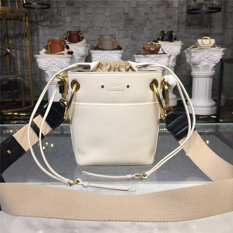 High Quality Luxury Chloe Roy Bucket Bag Small White