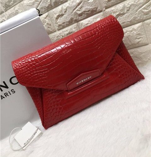 High Quality Luxury Givenchy Antigona Envelope Clutch Crocodile Embossed (Varied Colors) alternate view