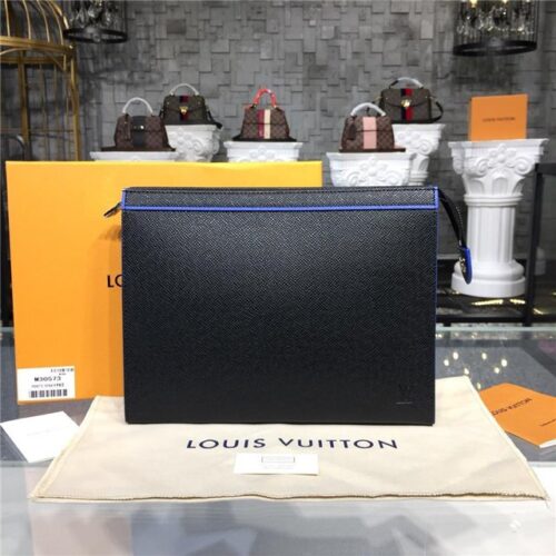 High Quality Luxury Louis Vuitton Pochette Voyage MM Taiga Leather