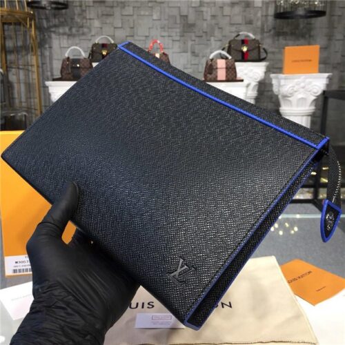 High Quality Luxury Louis Vuitton Pochette Voyage MM Taiga Leather alternate view