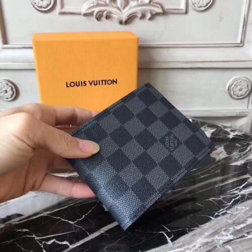 High Quality Luxury Louis Vuitton Damier Graphite Amerigo Wallet alternate view