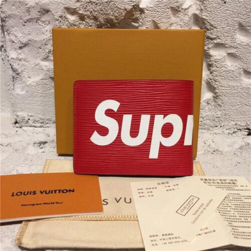High Quality Luxury Louis Vuitton X Supreme Slender Wallet Epi (Varied Colors) alternate view