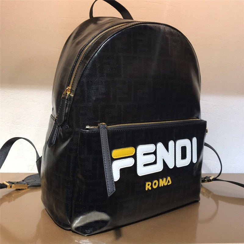 High Quality Luxury Fendi Black FF Big Backpack