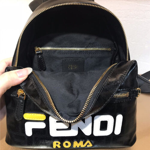 High Quality Luxury Fendi Black FF Backpack alternate view