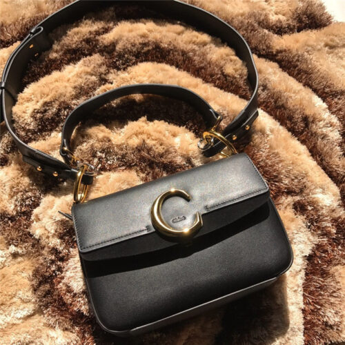 High Quality Luxury Chloe C Bag Medium Black