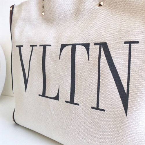 High Quality Luxury Valentino Canvas Shopping Bag – Style 03591 product detail