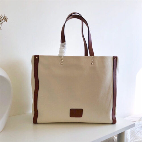 High Quality Luxury Valentino Canvas Shopping Bag – Style 03591 product detail