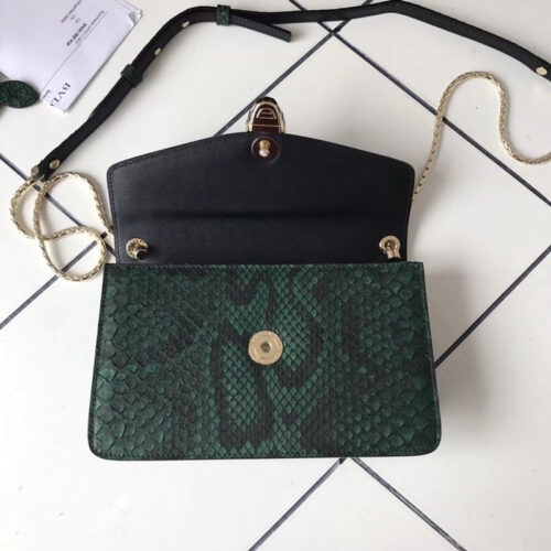 High Quality Luxury Bvlgari Python Bag Green alternate view