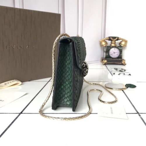 High Quality Luxury Bvlgari Python Bag Green – Style 42550 product detail