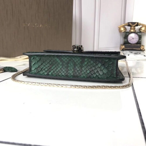 High Quality Luxury Bvlgari Python Bag Green – Style 42550 product detail