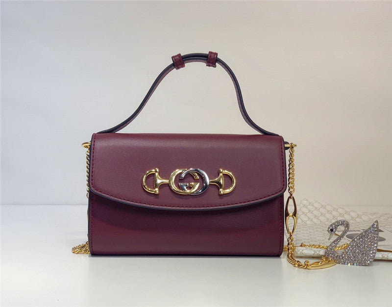 High Quality Luxury Gucci Zumi Smooth Leather Mini Shoulder Bag