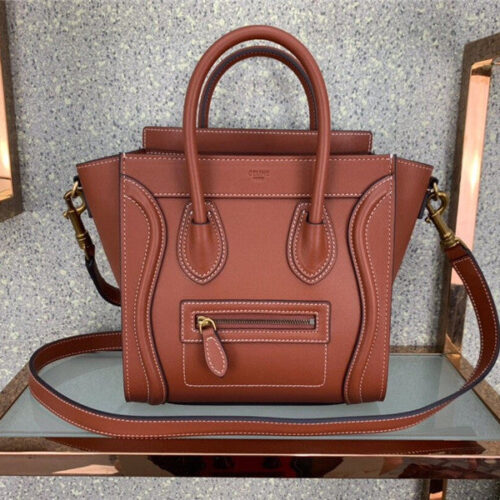 High Quality Luxury Celine Celine Bag Luggage Micro Luggage Micro Fake Handbag