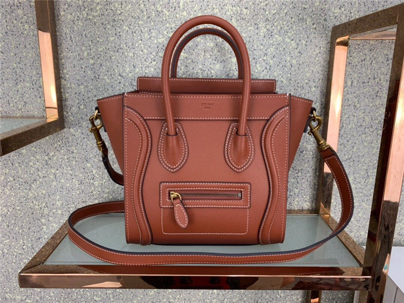 High Quality Luxury Celine Celine Bag Luggage Micro Luggage Micro Fake Handbag