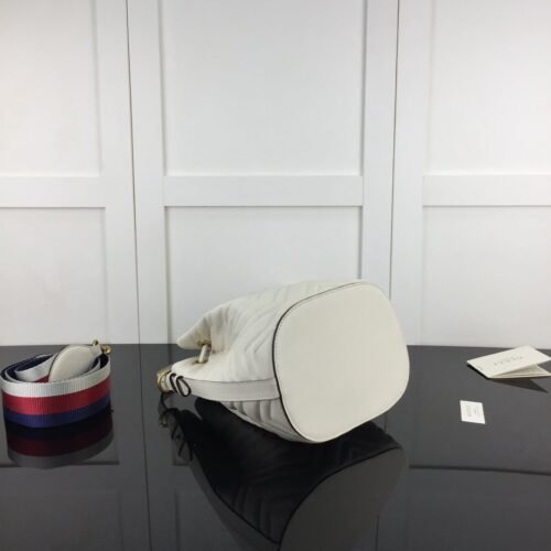 High Quality Luxury Gucci GG Marmont Quilted Leather Bucket Bag 476674 In White product detail