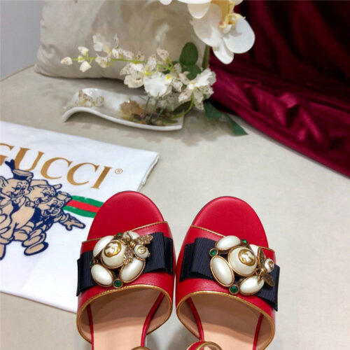 High Quality Luxury Gucci Block Heel Sandals Shoes – Style 66419 product detail