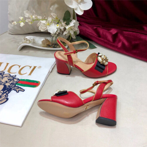 High Quality Luxury Gucci Block Heel Sandals Shoes – Style 66419 product detail