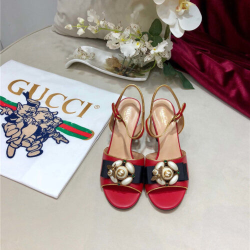 High Quality Luxury Gucci Block Heel Sandals Shoes – Style 66419 product detail