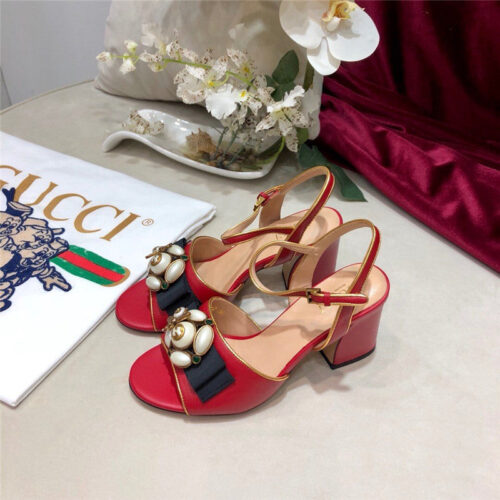 High Quality Luxury Gucci Block Heel Sandals Shoes – Style 66419