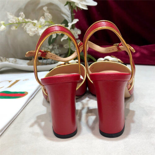 High Quality Luxury Gucci Block Heel Sandals Shoes – Style 66419 product detail