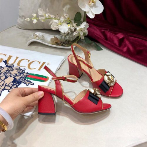 High Quality Luxury Gucci Block Heel Sandals Shoes – Style 66419 product detail