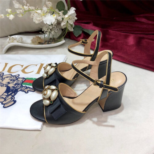 High Quality Luxury Gucci Block Heel Sandals Shoes – Style 97491