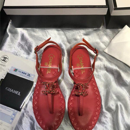 High Quality Luxury Chanel Sheepskin Flat Sandals – Style 54886 alternate view