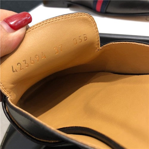 High Quality Luxury Gucci Black Leather Slide Loafers – Sizes 35–41 product detail